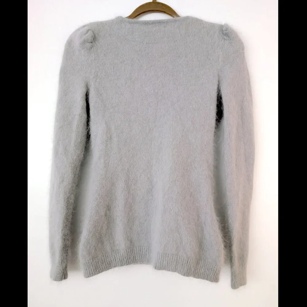Soft & Cozy Angora Blend Suplice Sweater, Size Small, Light Gray - Picture 2 of 4